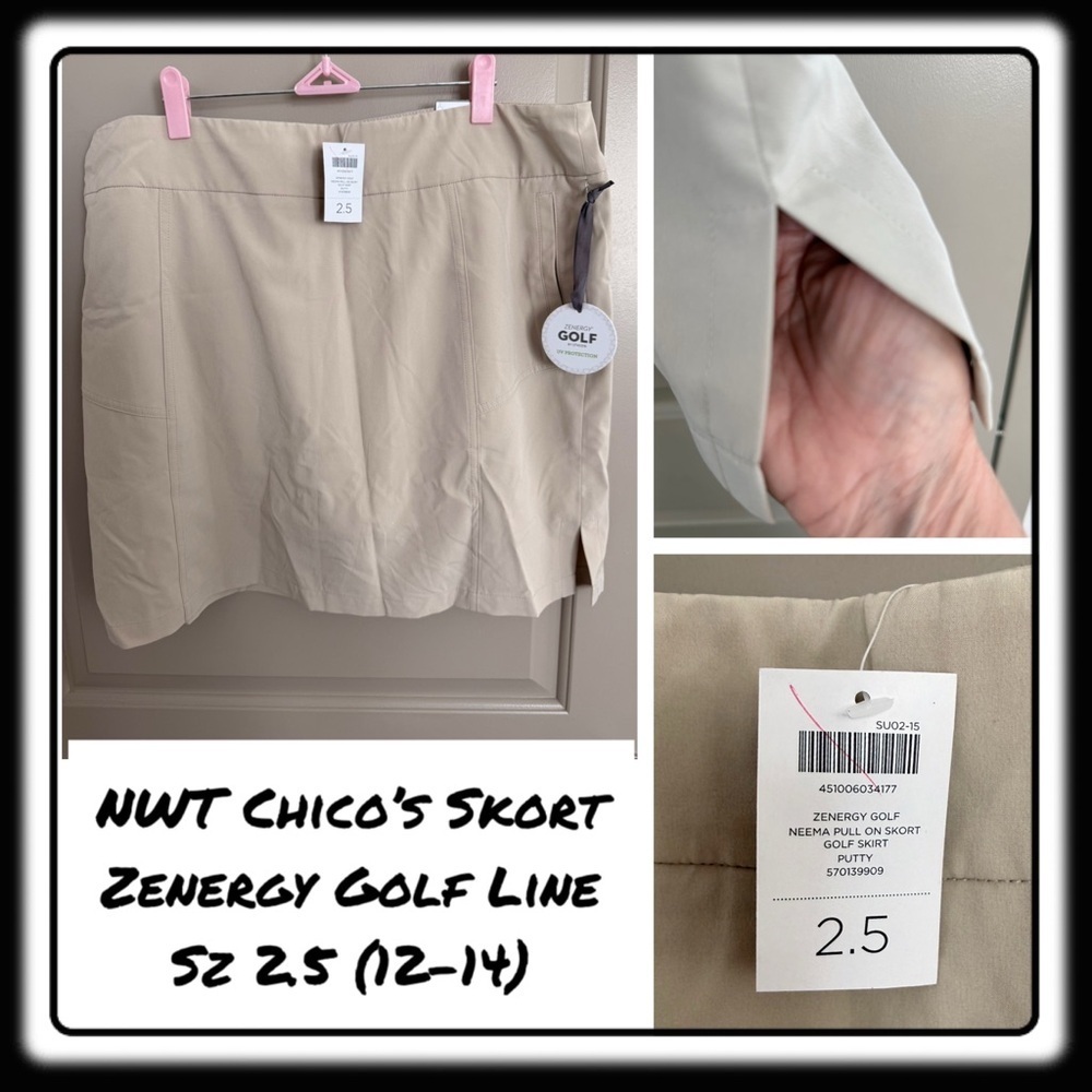 NWT Chicos Zenergy Skort Size 2.5 (equiv 12-14). Golf / tennis / pickleball